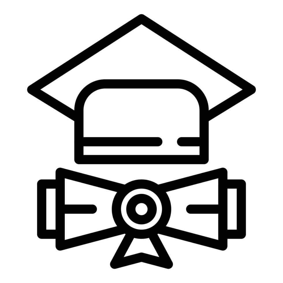 Cap degree icon, outline style vector