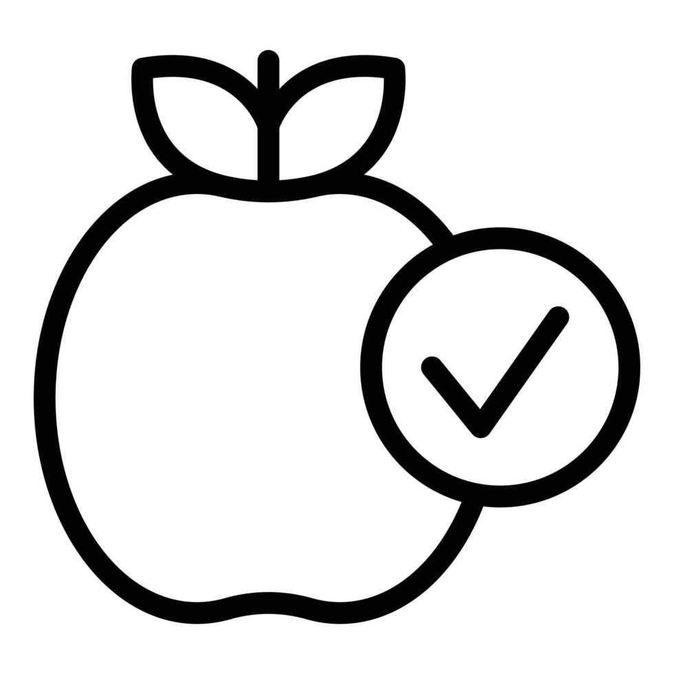 Apple food slimming icon, outline style vector