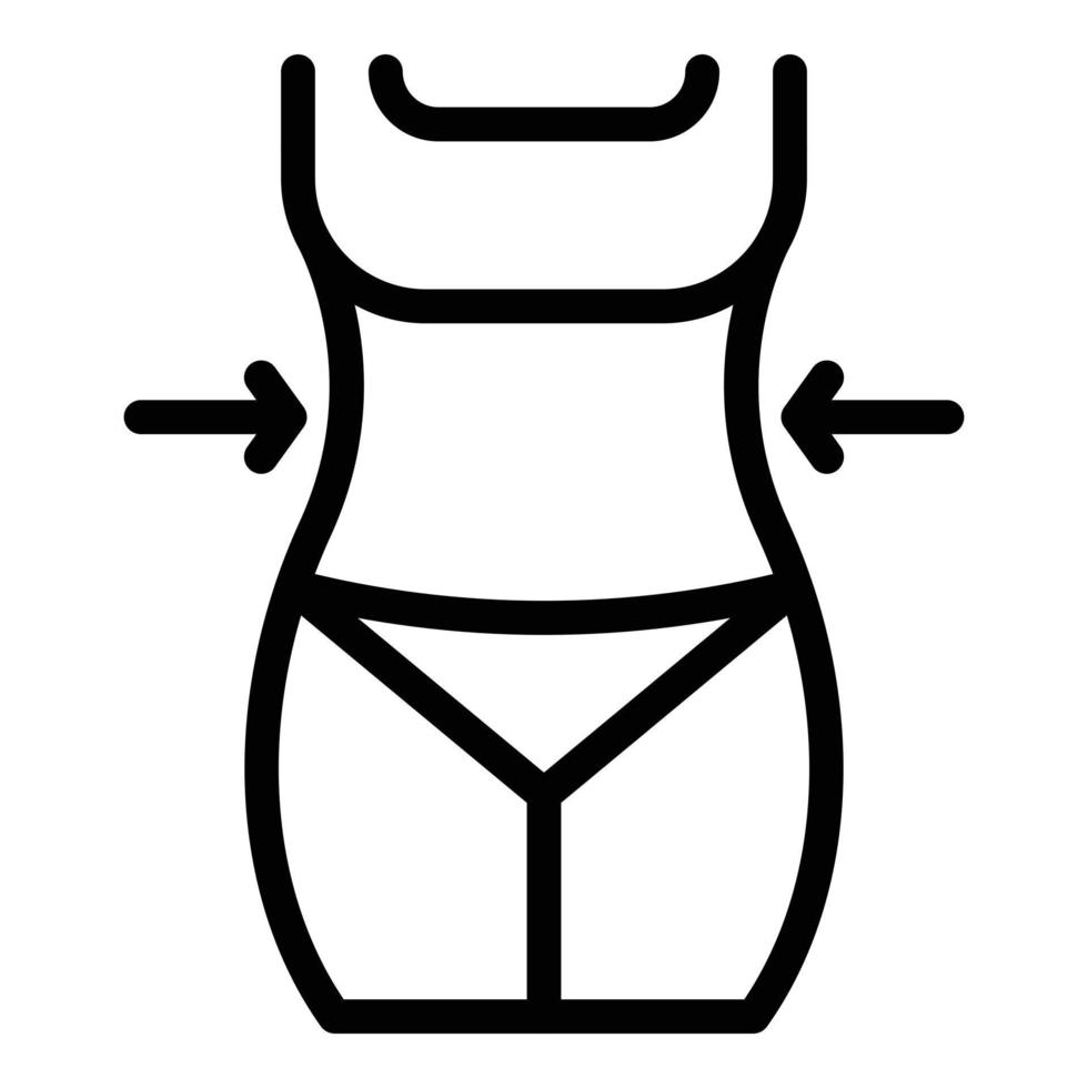Body slimming icon, outline style vector