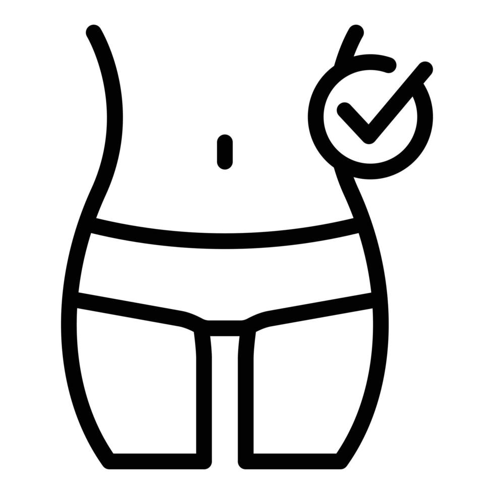 Done slimming icon, outline style vector