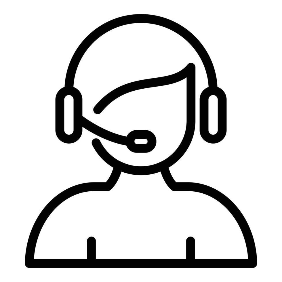 Customer support icon, outline style vector