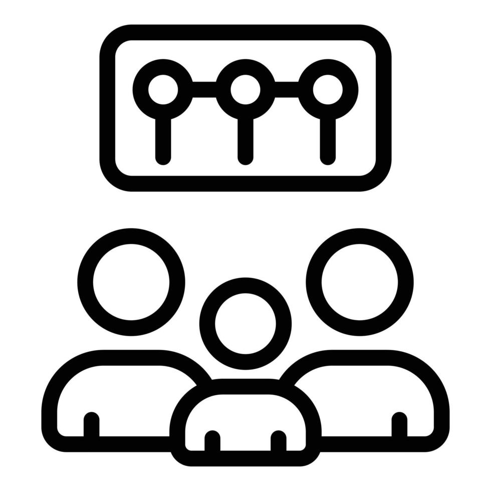 Customer database group icon, outline style vector