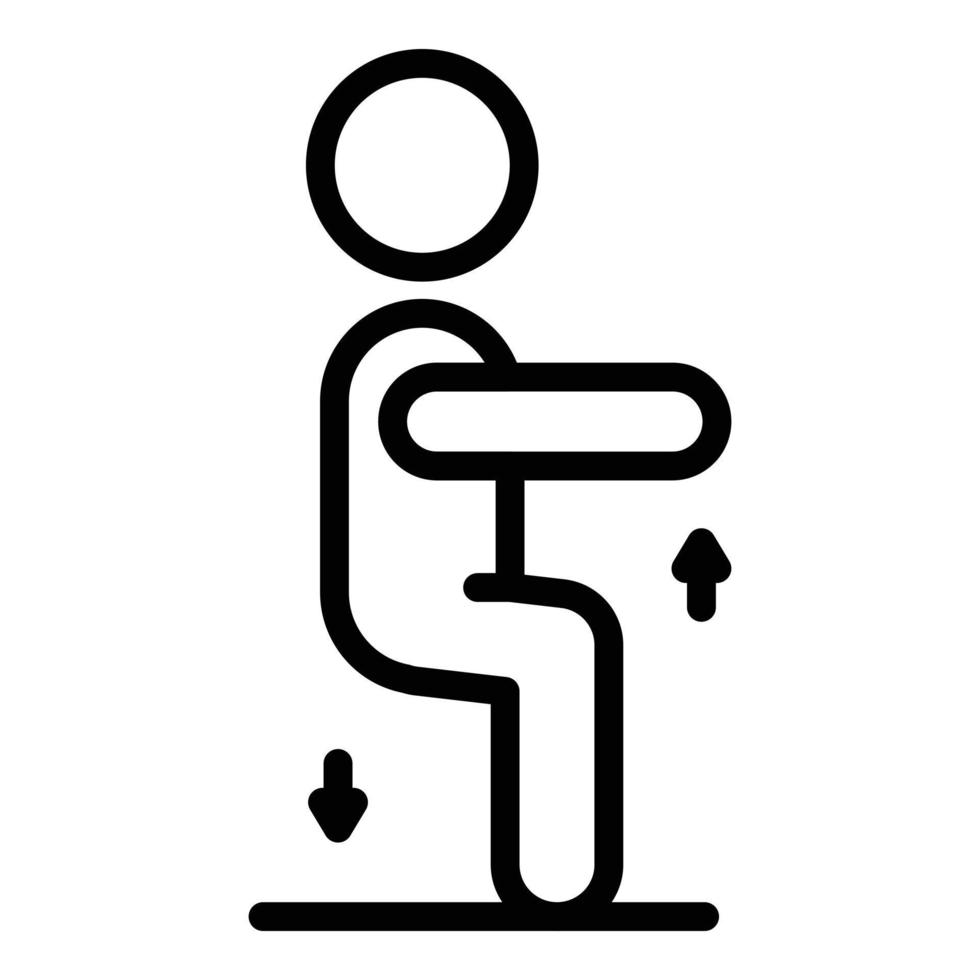 Physical rehabilitation sit down icon, outline style vector