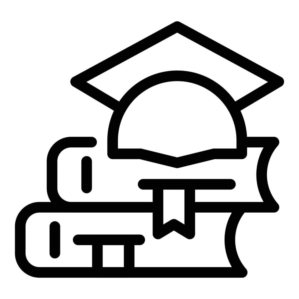 Degree materials icon, outline style vector