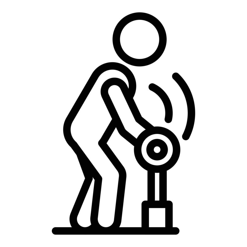 Physical rehabilitation walking stick icon, outline style vector