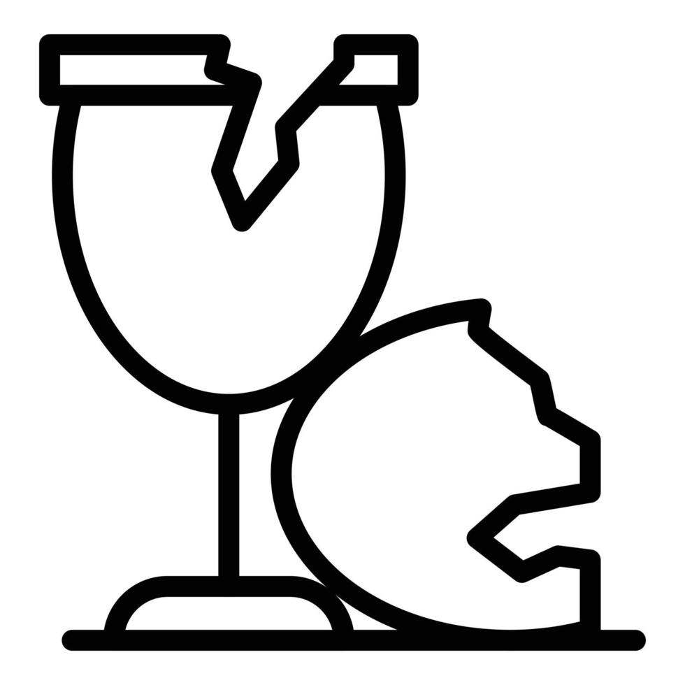 Glasses waste icon, outline style vector