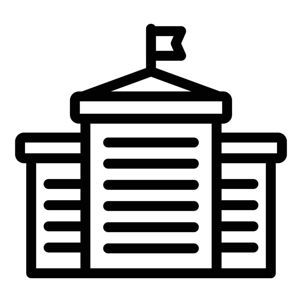 University building icon, outline style vector