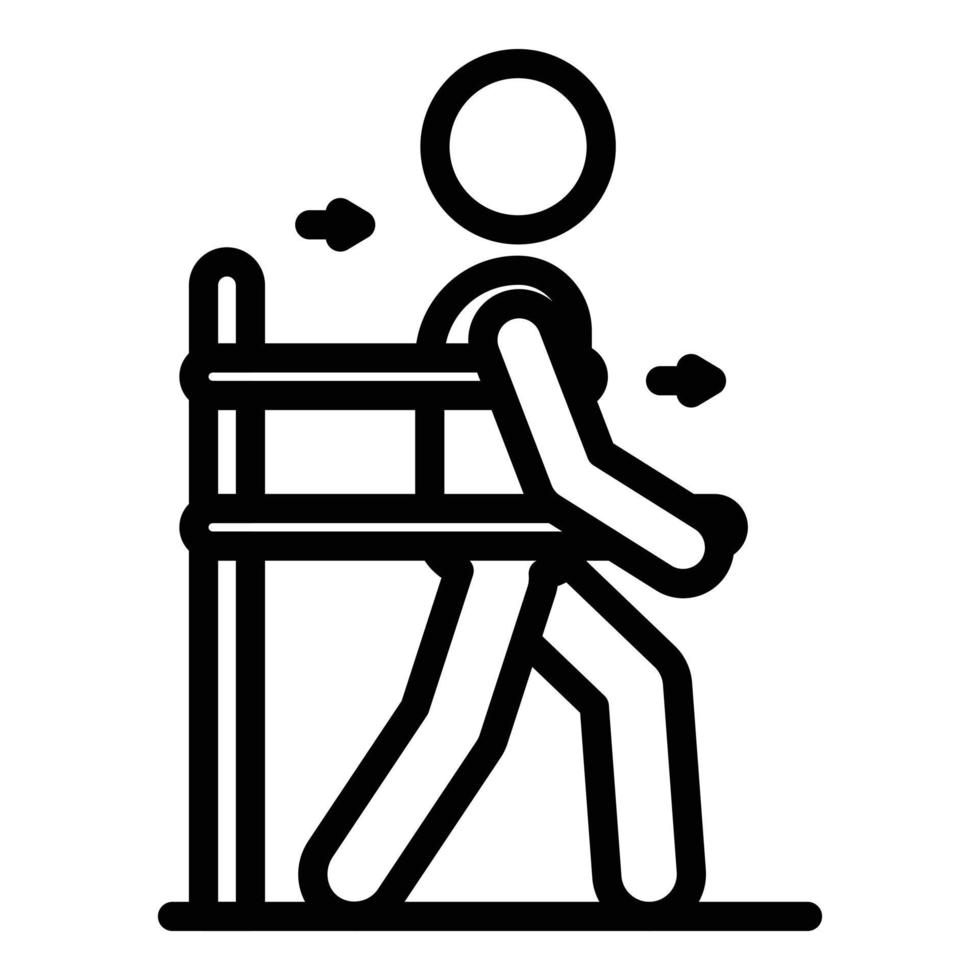 Training rehabilitation icon, outline style vector