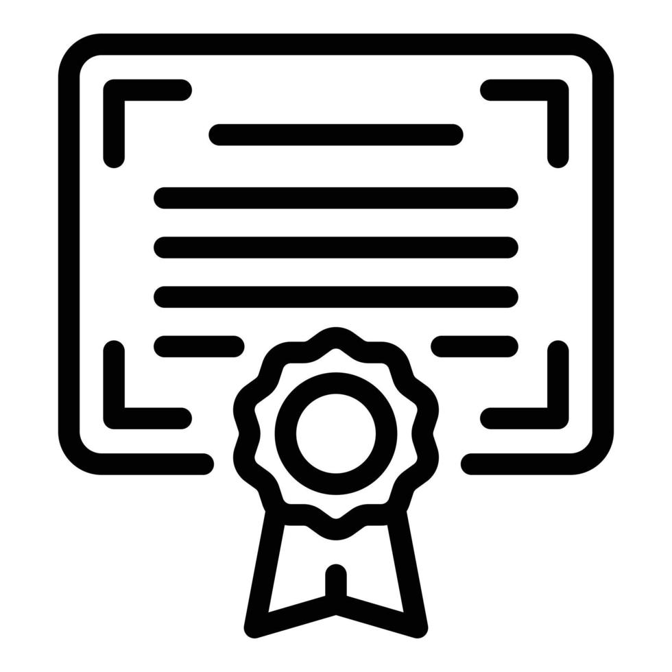 Degree certificate icon, outline style vector