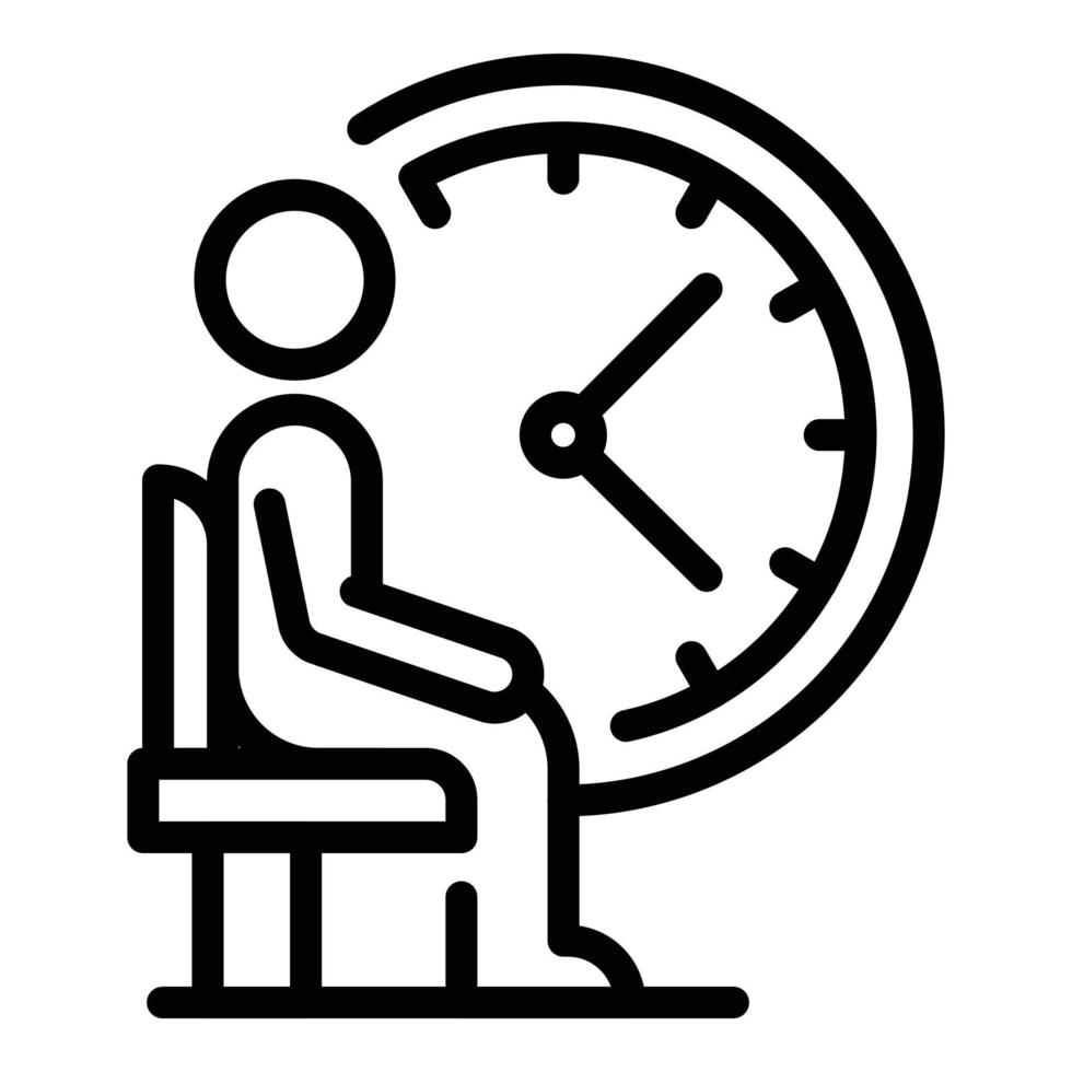 icono de tiempo de pasajero, estilo de esquema vector