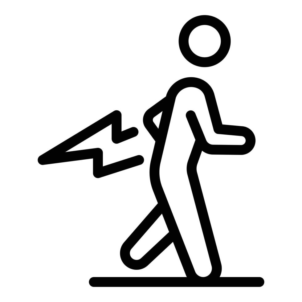 icono de hombre corriendo, estilo de contorno vector