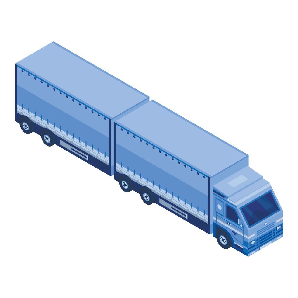 Long delivery truck icon, isometric style vector