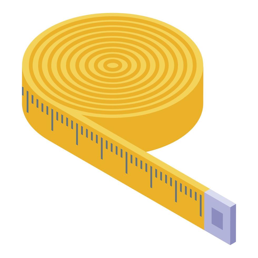 Gym measure tape icon, isometric style vector