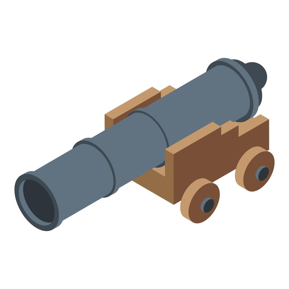 Trade war cannon icon, isometric style vector