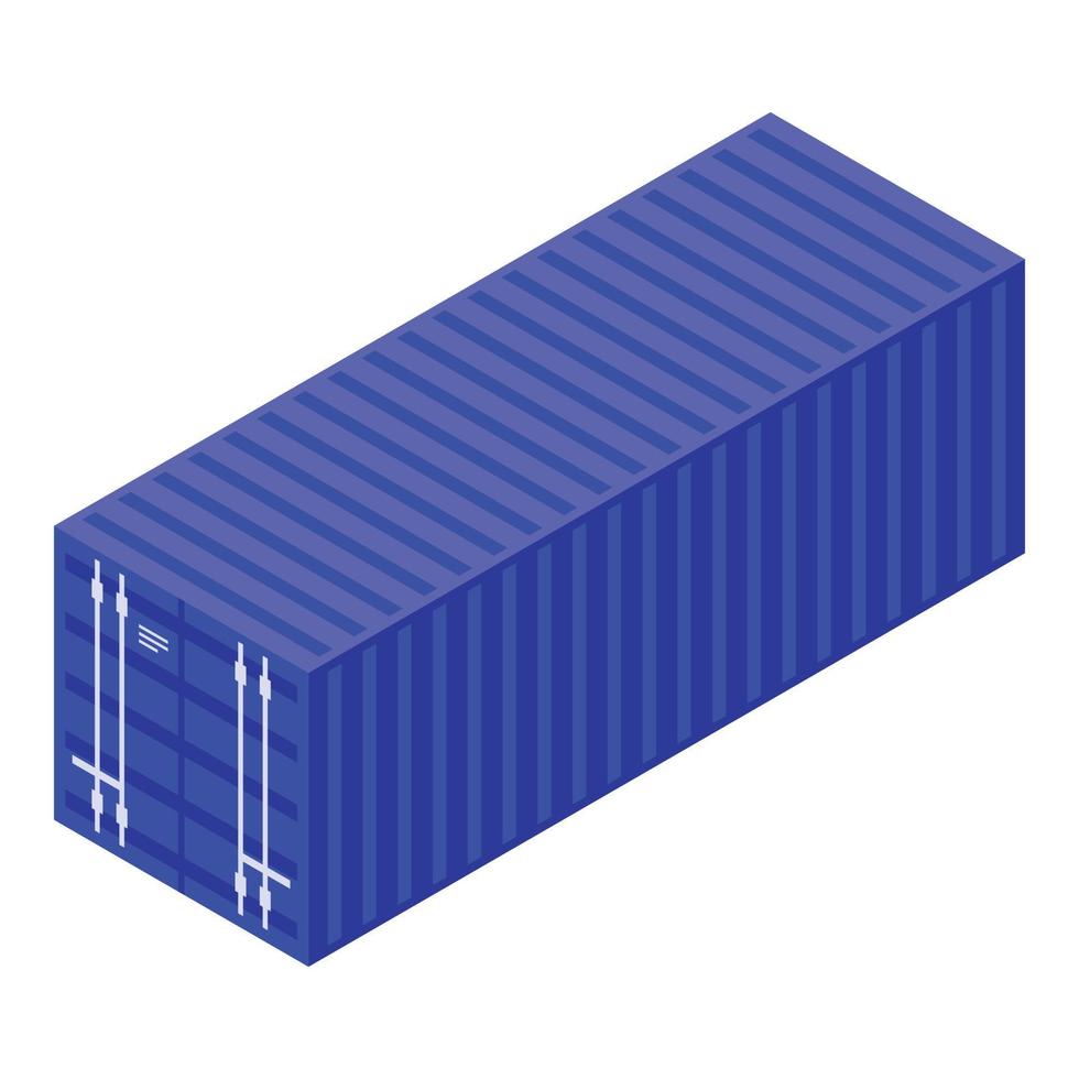 Trade war cargo container icon, isometric style vector