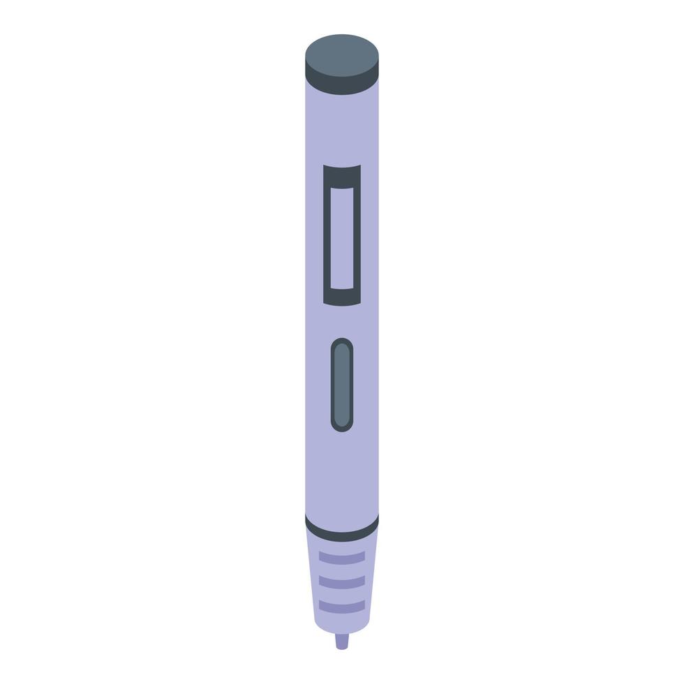 3d pen model icon, isometric style vector