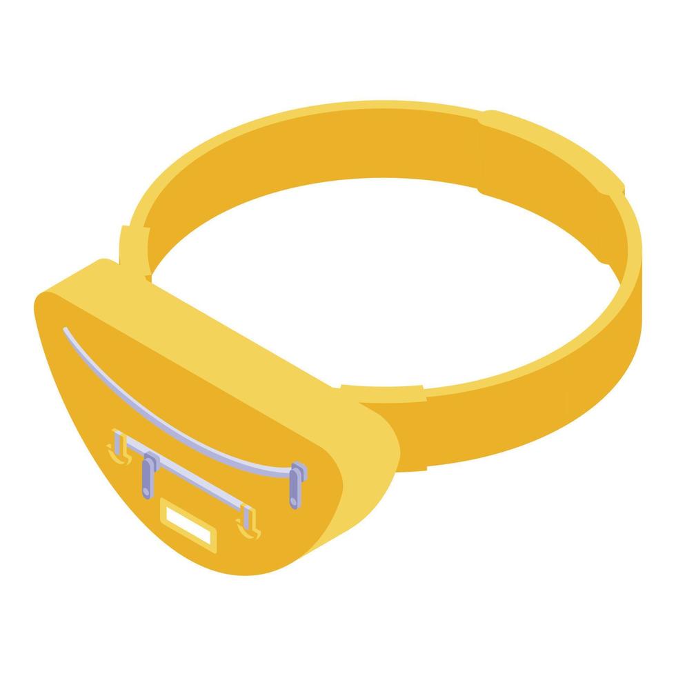 Yellow waist bag icon, isometric style vector