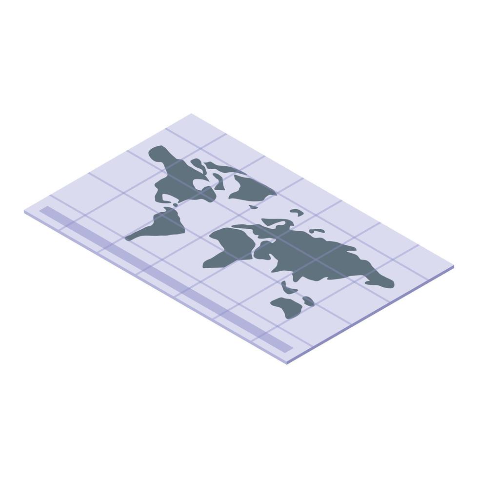 World map icon, isometric style vector