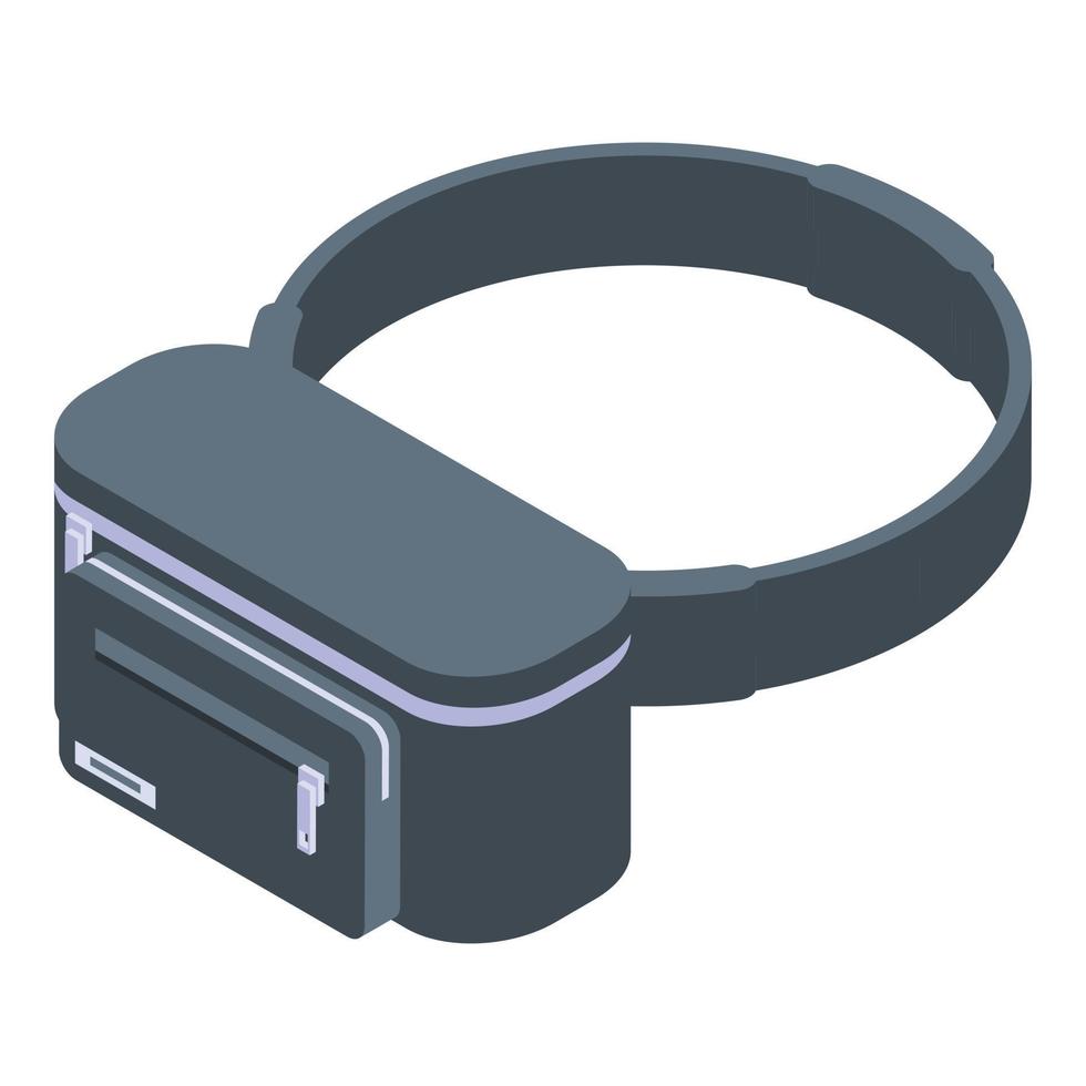 Money waist bag icon, isometric style vector