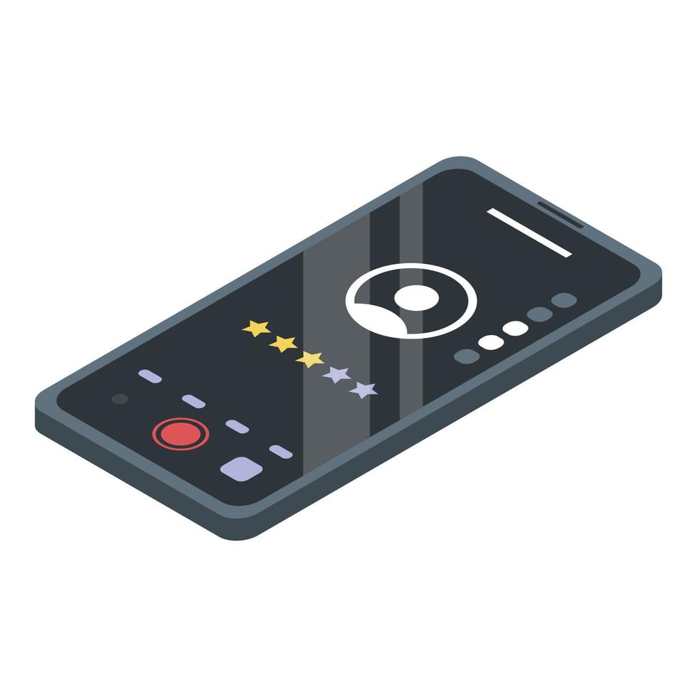 Smartphone call reputation icon, isometric style vector