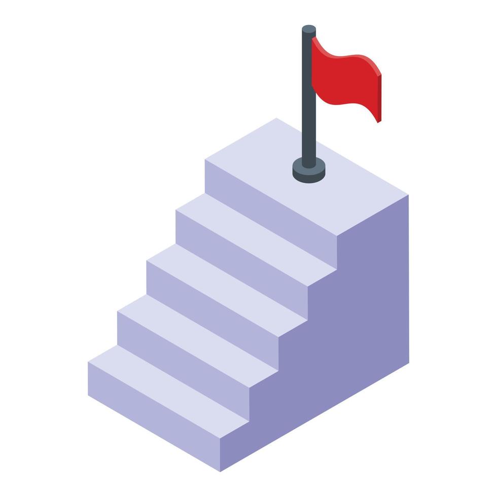 Business training target stairs icon, isometric style vector