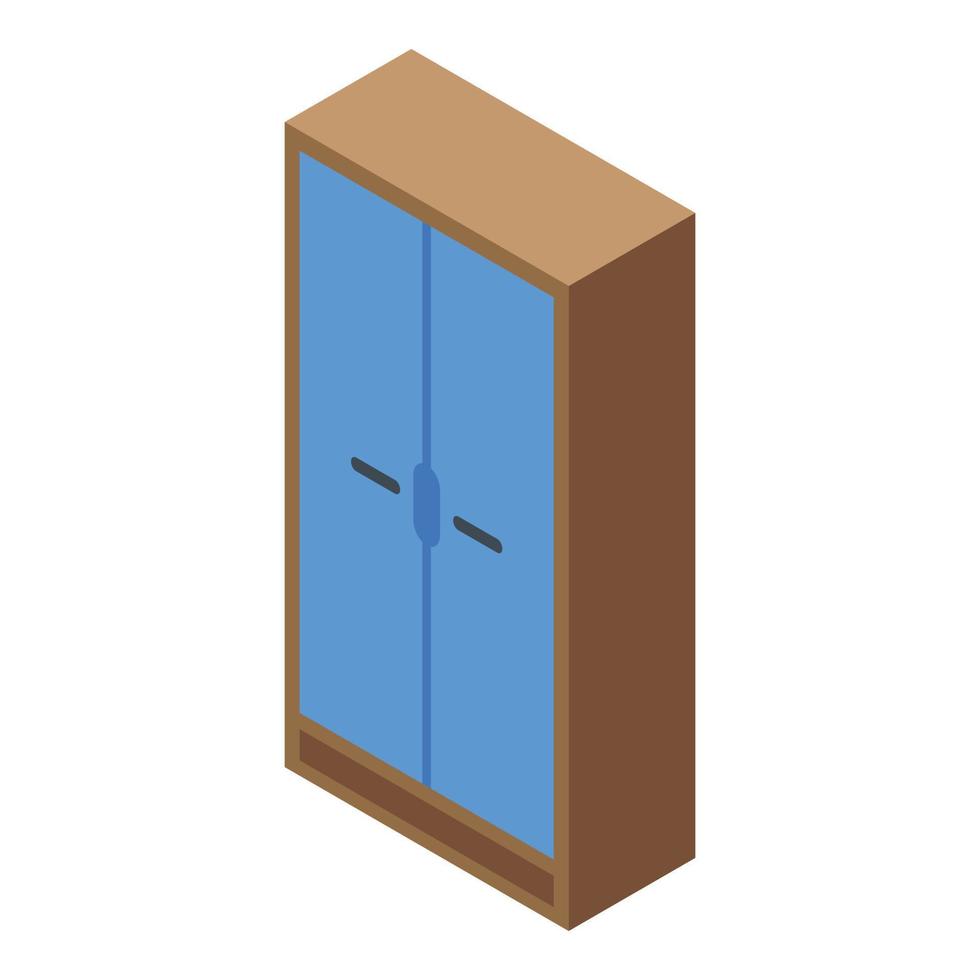 Childrens room wardrobe icon, isometric style vector