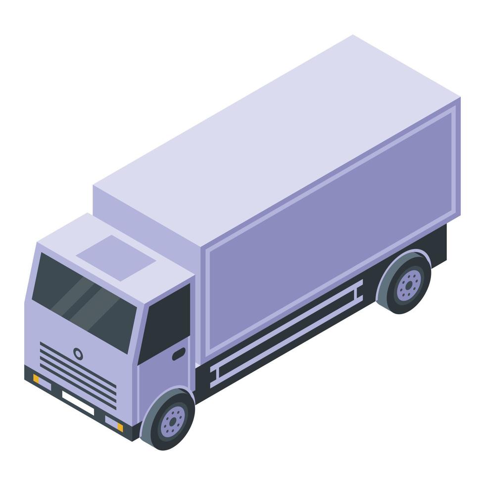 Trade war delivery truck icon, isometric style vector