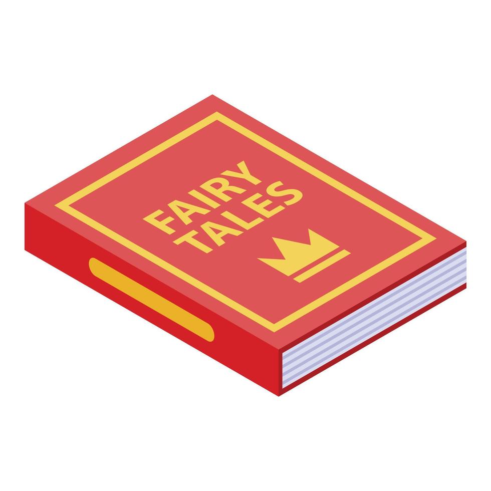 Kid fairy tales book icon, isometric style vector