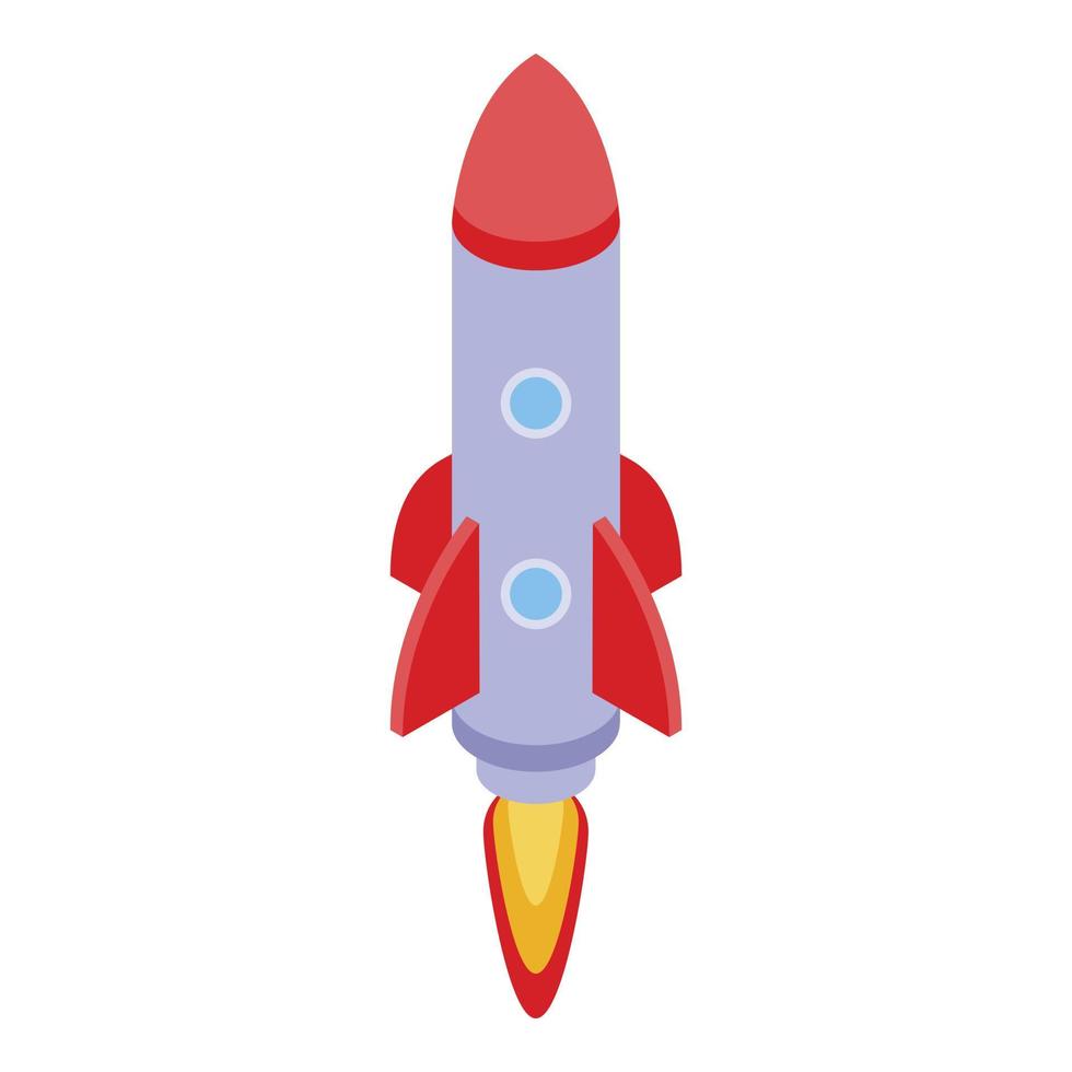 Business training rocket icon, isometric style vector