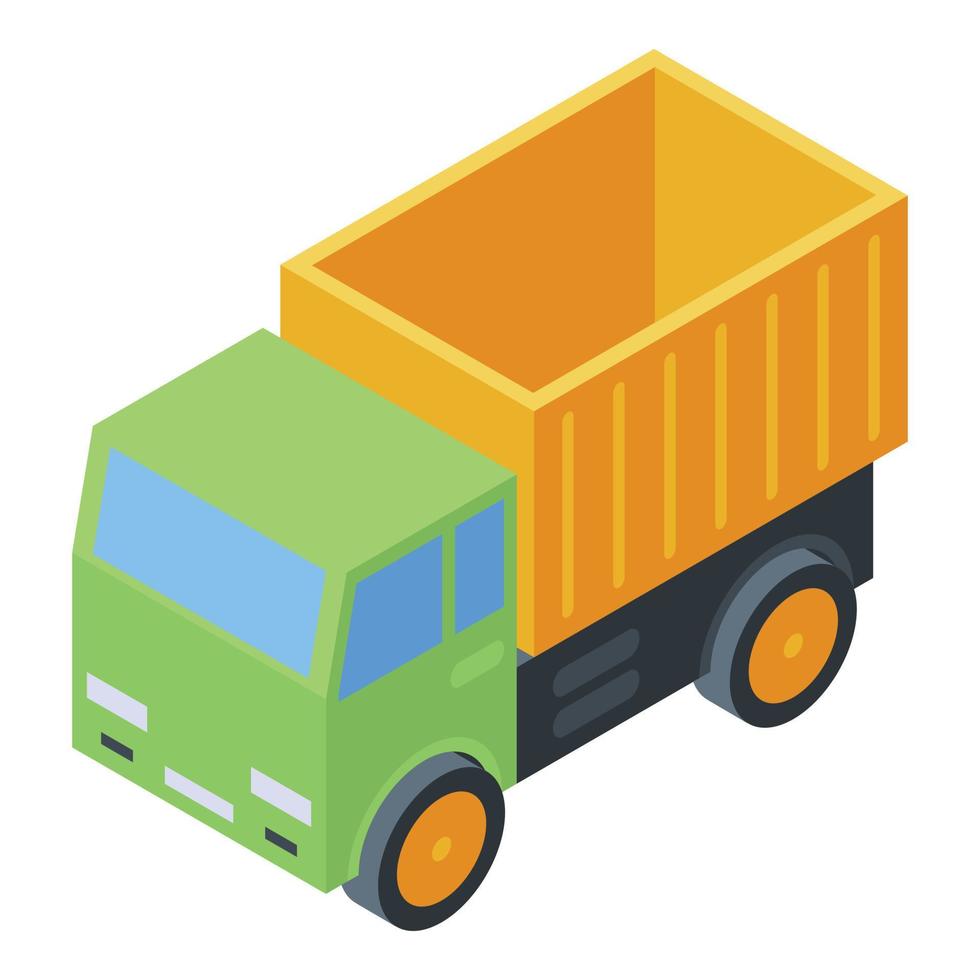 Kid toy truck icon, isometric style vector