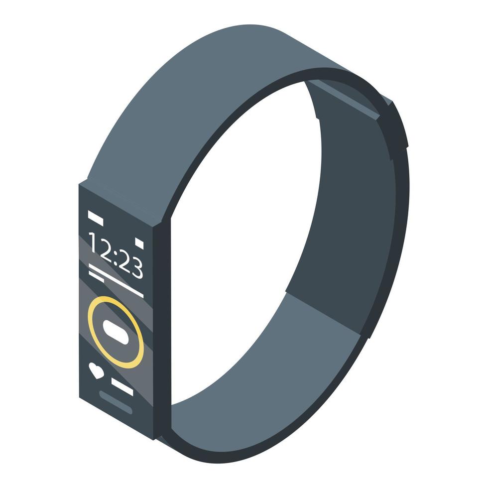 icono de pulsera de fitness, estilo isométrico vector