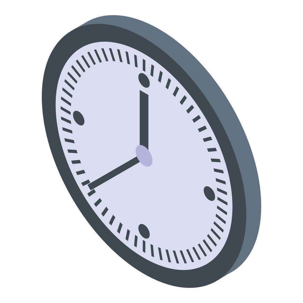 icono de reloj de pared del banco, estilo isométrico vector