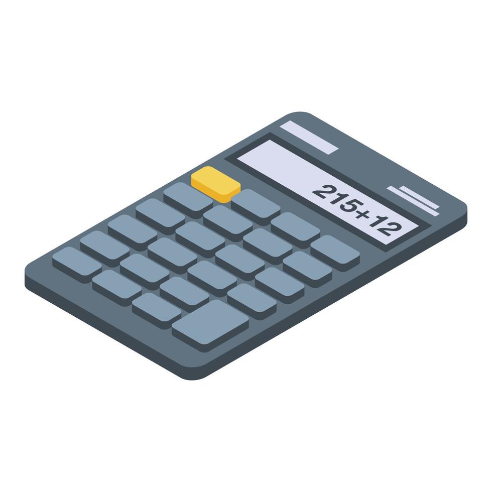 icono de calculadora contable, estilo isométrico vector