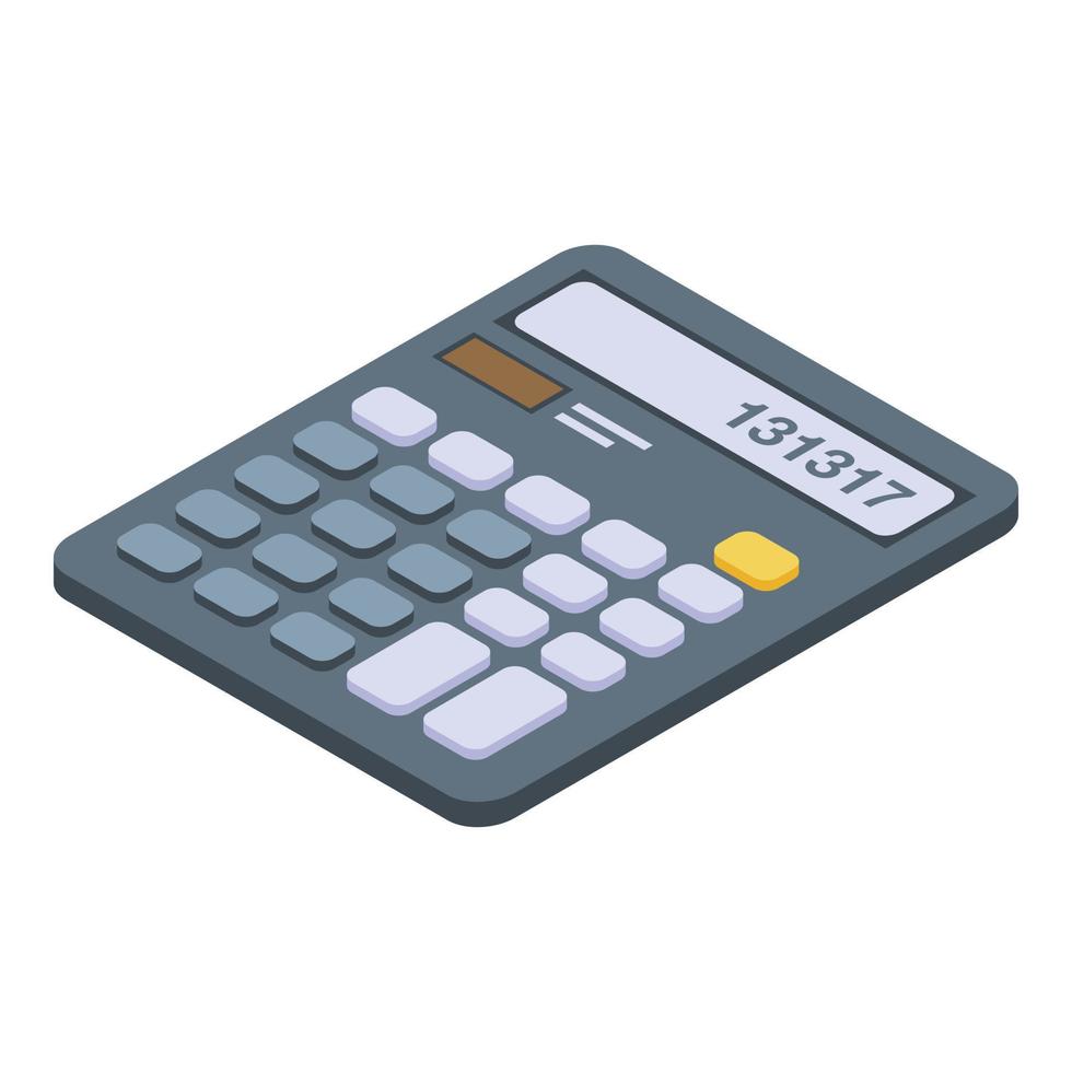 Business calculator icon, isometric style vector