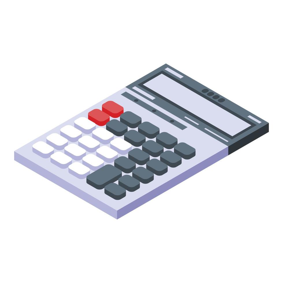 Calculator icon, isometric style vector