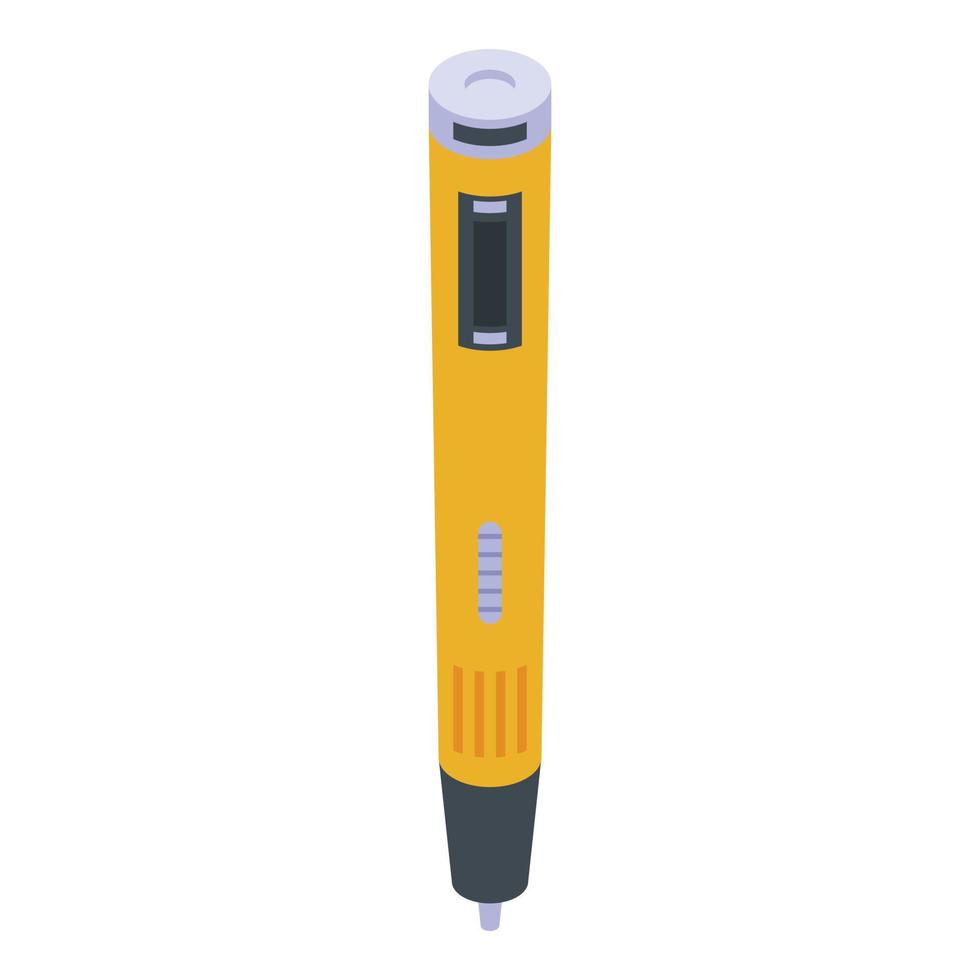 3d pen icon, isometric style vector