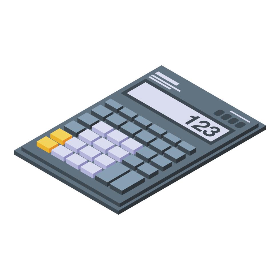Tax calculator icon, isometric style vector