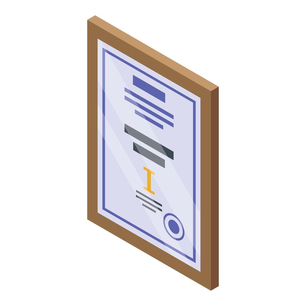 Bank diploma icon, isometric style vector