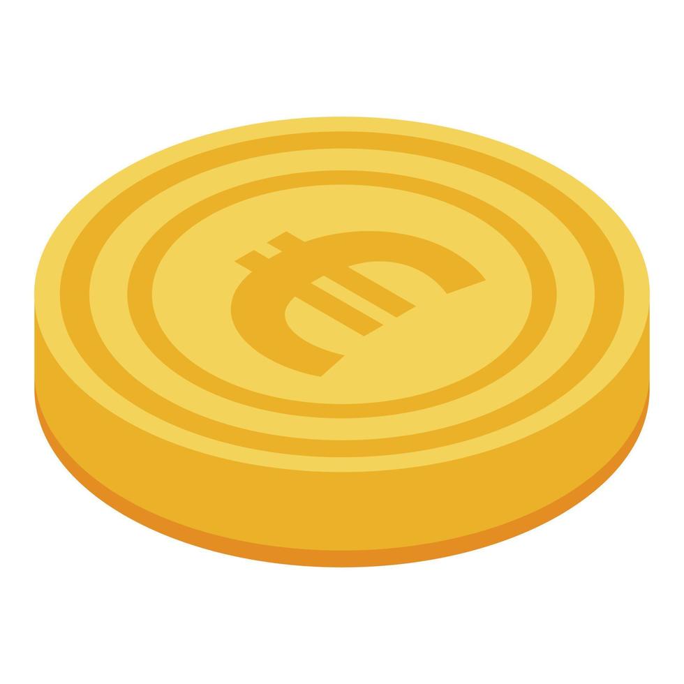 icono de moneda de oro euro, estilo isométrico vector