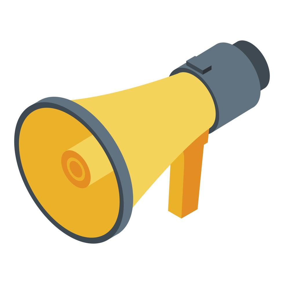 Deadline megaphone icon, isometric style vector