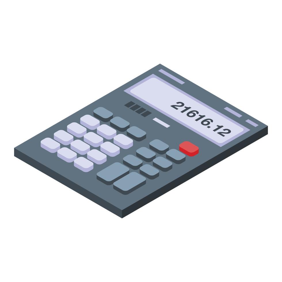 Math calculator icon, isometric style vector