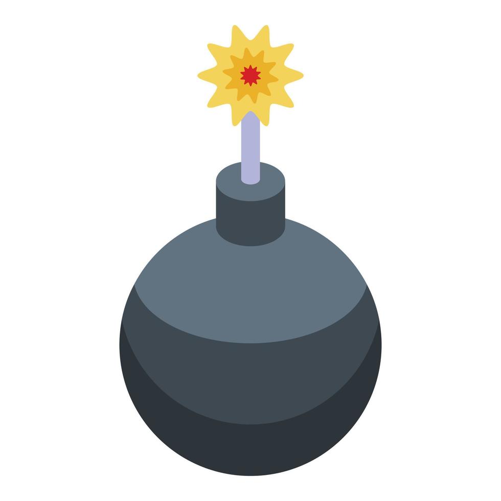 Deadline bomb icon, isometric style vector