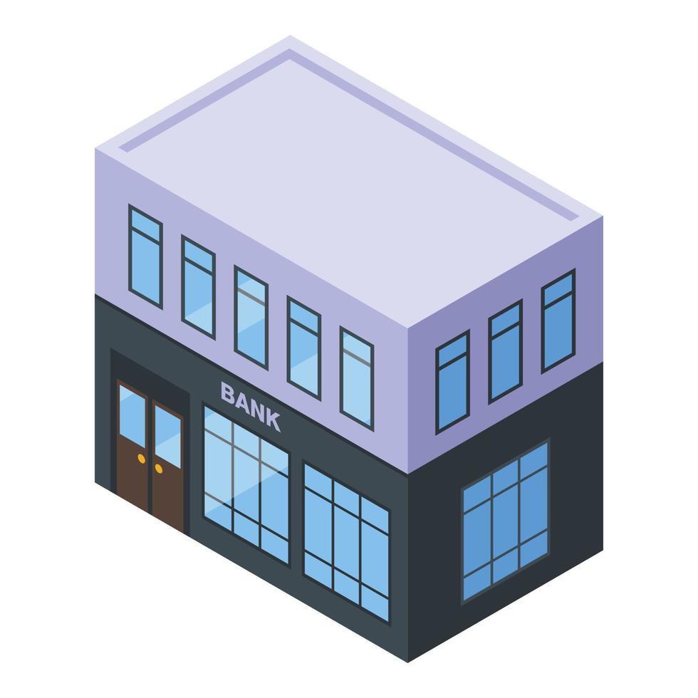 icono de edificio de oficinas bancarias, estilo isométrico vector