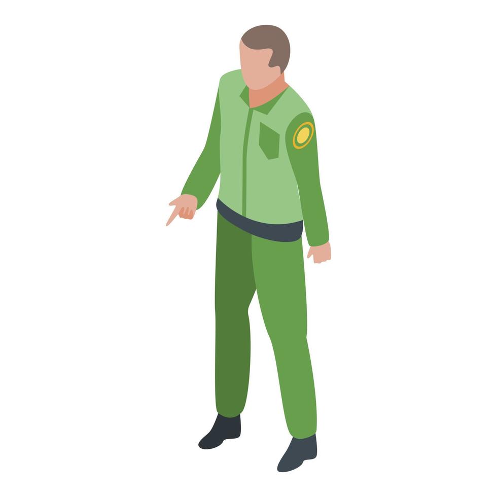 Emigration police icon, isometric style vector