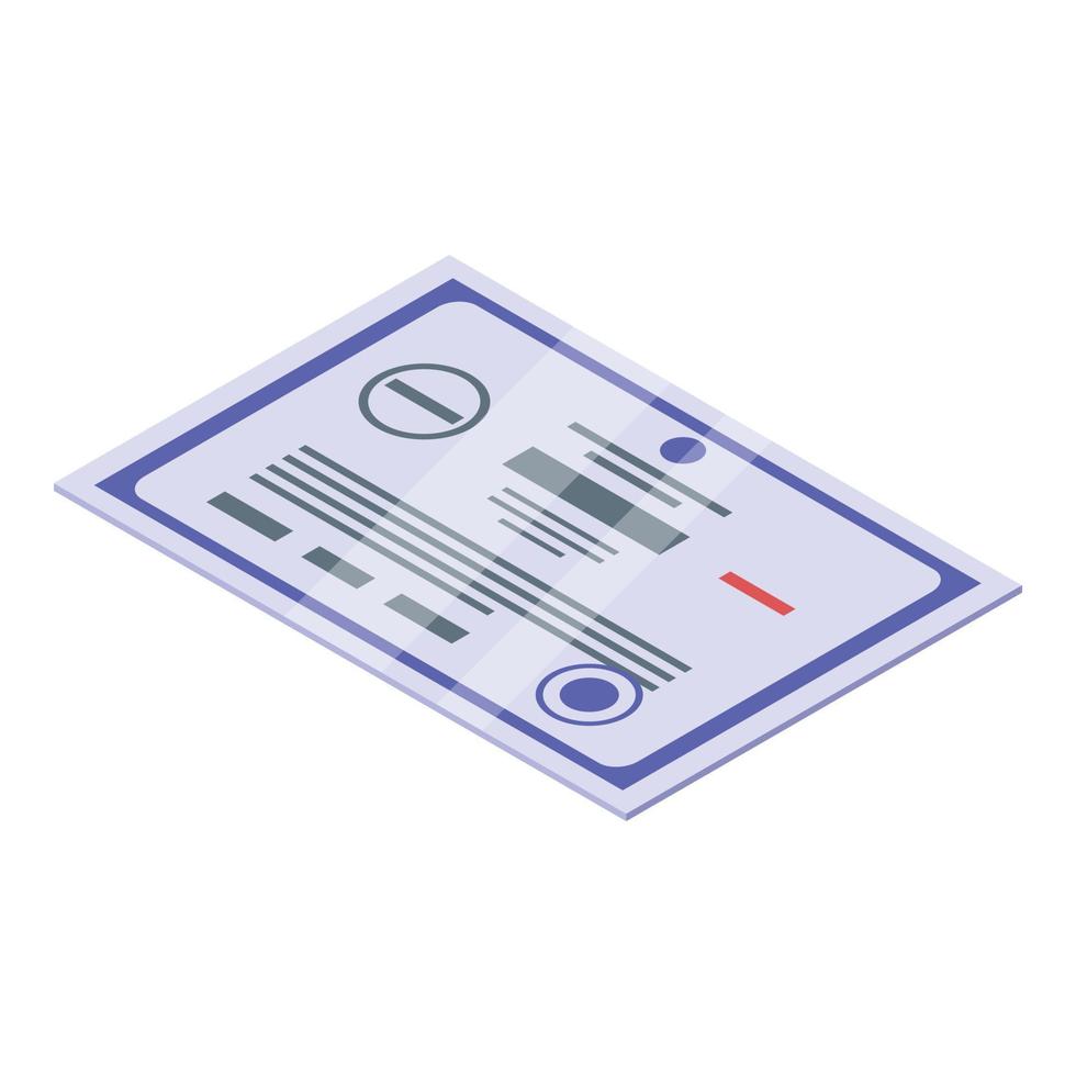 Trader diploma icon, isometric style vector
