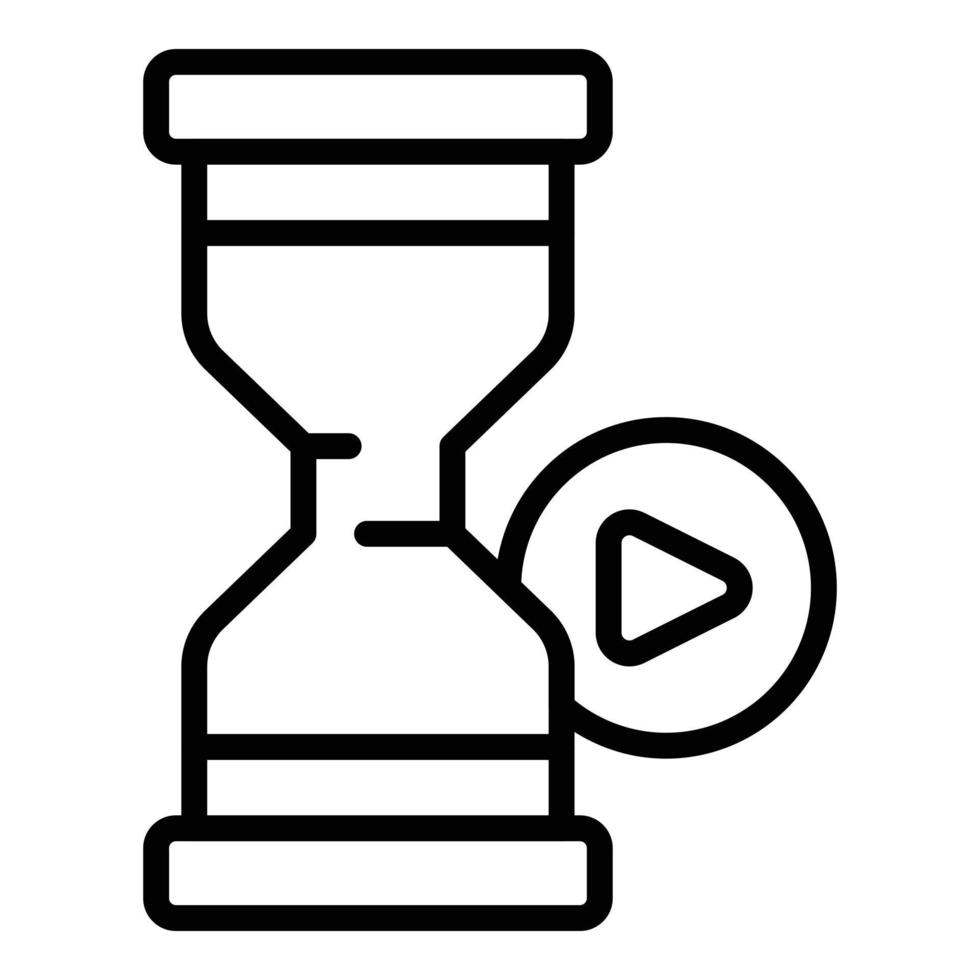 icono de internet de reloj de arena, estilo de esquema vector