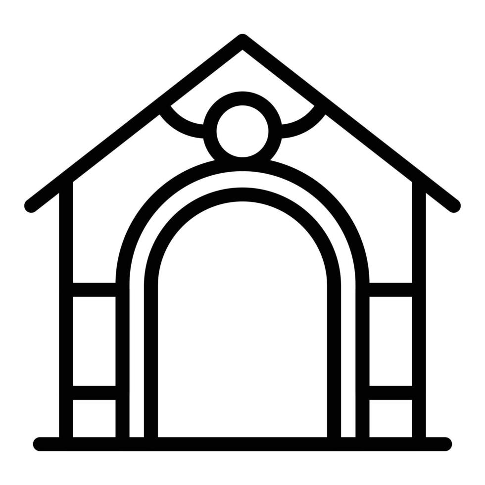 Pet kennel icon outline vector. Dog house. vector