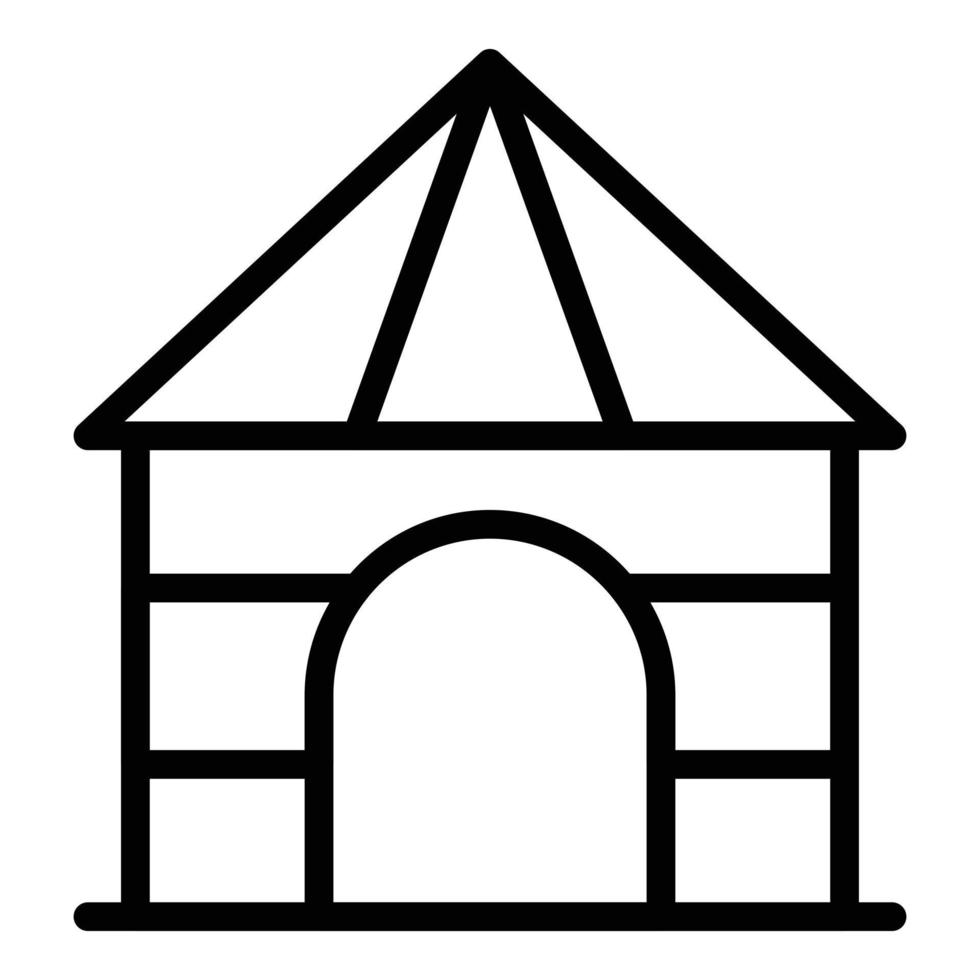 Kennel house icon outline vector. Dog home vector