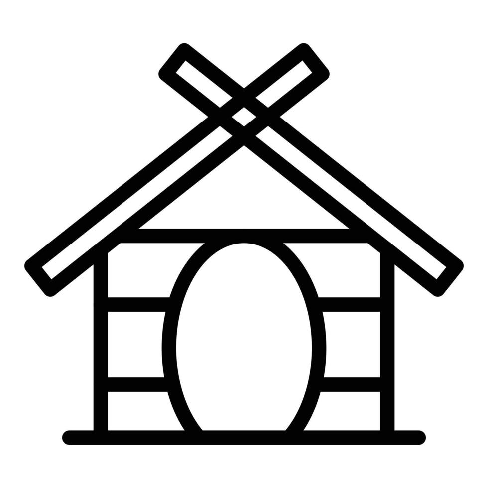 Roof dog kennel icon outline vector. Pet house vector