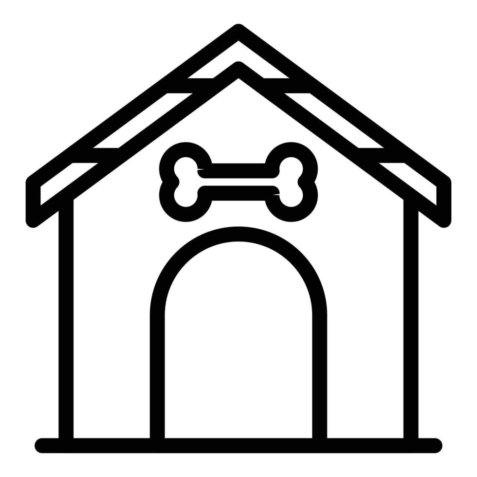 Domestic dog kennel icon outline vector. Pet house vector